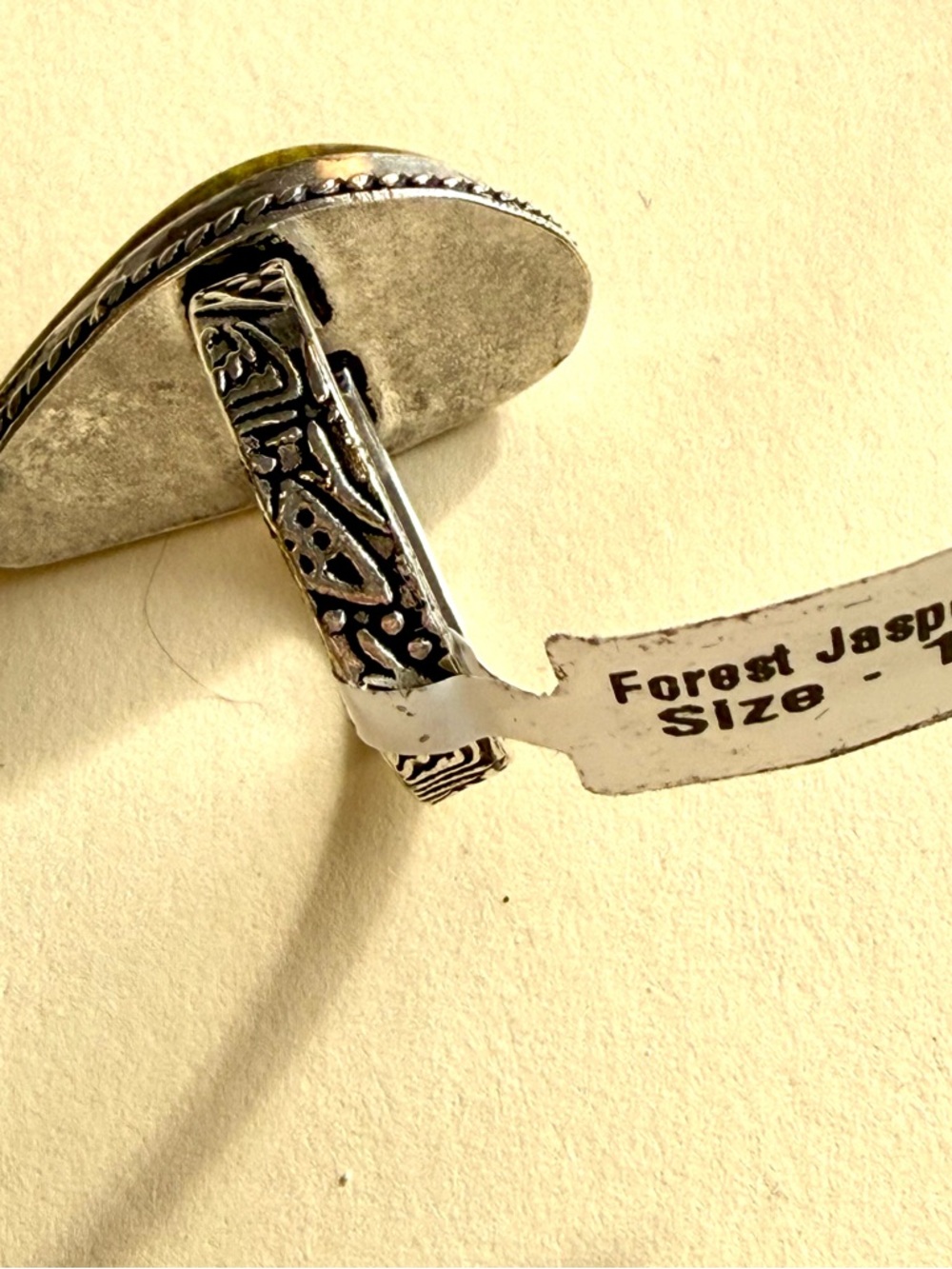 Forest Jasper Statement Ring Size 10 - Picture 7 of 7